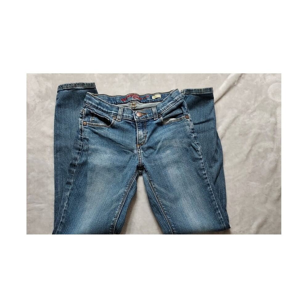 Arizona Jeans Co. Dark Wash Mid Rise Skinny Jeans Adjustable Waist Sz 12 Reg